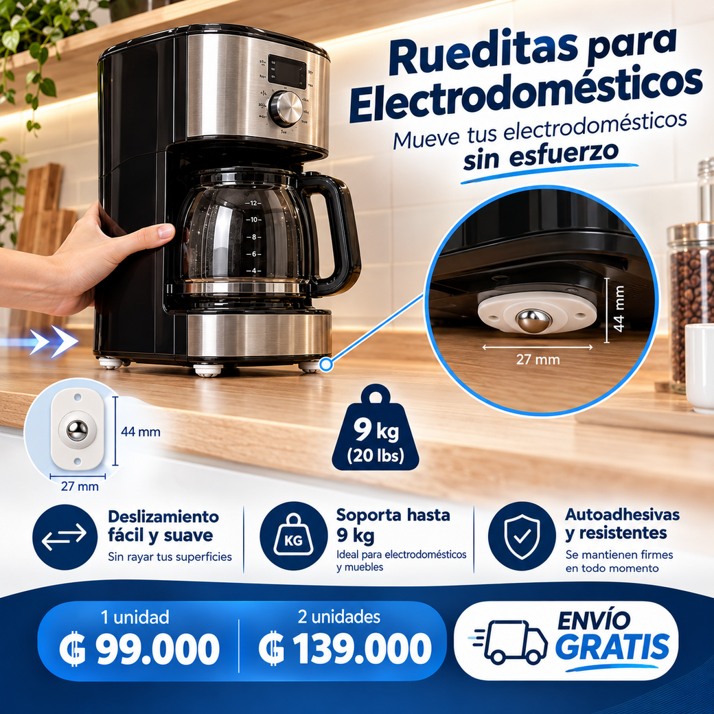 Rueditas autoadhesivas para electrodomésticos