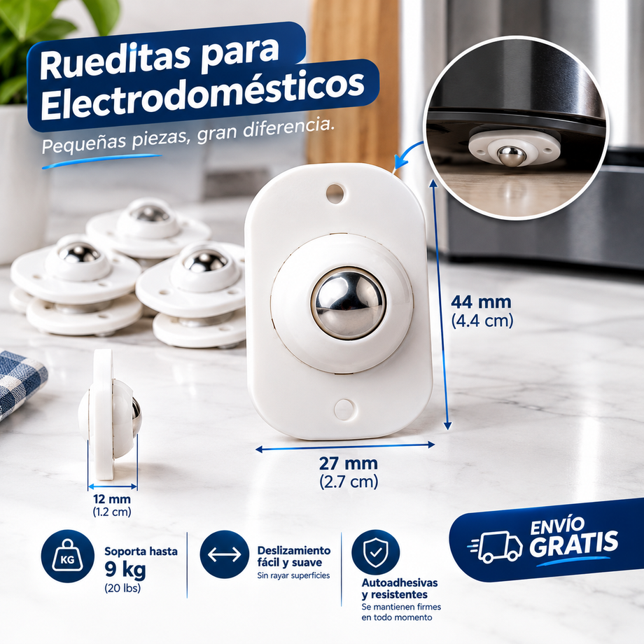 Necesidad de rueditas para electrodomésticos