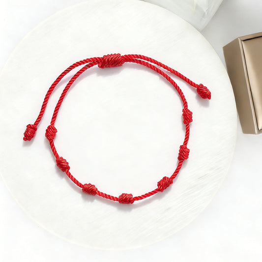 Pulsera Roja 7 Nudos